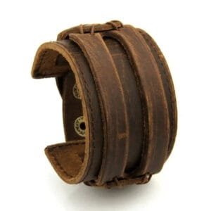 Bracelet Cuir Homme Biker Marron: L’accessoire Vintage Incontournable!