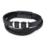 bracelet cuir homme motard style biker epure et tendance 18 5cm 268 1