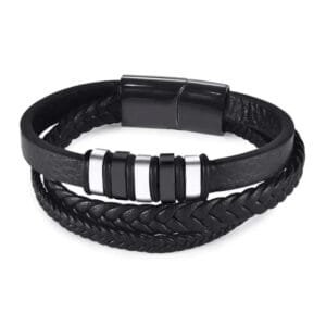 Bracelet Cuir Homme Motard: Style Biker épuré Et Tendance! - 18.5cm