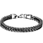 Bracelet Homme Biker En Acier Inoxydable: Un Style Intemporel! - Noir