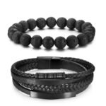 bracelets biker punk lart du cuir et de la pierre a votre poignet 18 5cm bracelet 812 1