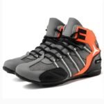 chaussures speciales moto style et confort pour un ete biker gris et orange 39 466 1