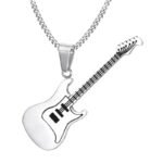 collier guitare le pendentif moto en acier inoxydable pour les passionnes argent 635 1