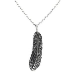 collier plume en acier inoxydable exprimez lesprit biker audacieux collier 974 1