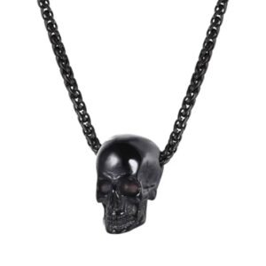 collier skull noir symbole de force et loyaute des bikers collier 742 1