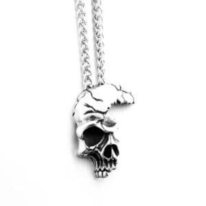 Collier Tête De Mort En Acier Inoxydable: Le Pendentif Moto Ultime! Argent