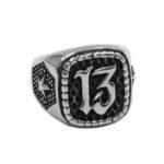 decouvrez la bague biker acier lucky 13 votre porte bonheur elegant 55 865 1