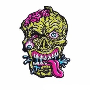 dominiez la route avec le patch brode biker tete de mort decomposee brode 441 1