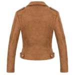 éblouissez Avec Notre Veste Biker Femme Camel En Cuir Chic!