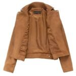 éblouissez Avec Notre Veste Biker Femme Camel En Cuir Chic !