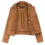 éblouissez Avec Notre Veste Biker Femme Camel En Cuir Chic!