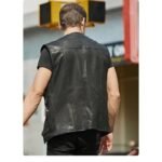 élégance Assurée : Gilet Cuir Biker Homme Marron, L’accessoire Indispensable !