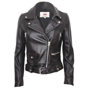 elegance audacieuse veste biker femme en cuir noir de haute qualite m vestes 929 1