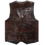 elegance et confort gilet biker en cuir marron pour homme 274 1