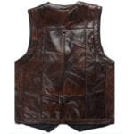 élégance Et Confort: Gilet Biker En Cuir Marron Pour Homme!