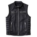 elegance et confort gilet biker en cuir pour homme incontournable s 402 1
