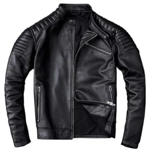 élégance Rebelle: Perfecto Noir Pour Homme Motard Audacieux! - s