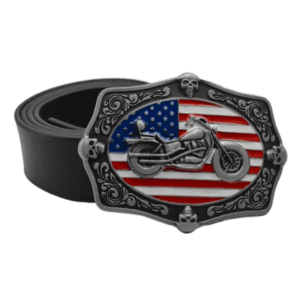 élégante Ceinture Route 66 Pour Les Bikers En Quête D’aventure! - Noir