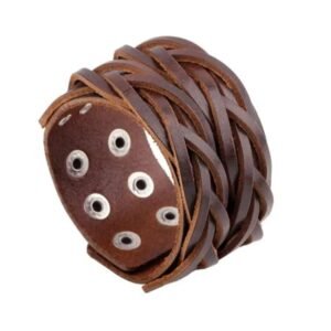 embrassez la liberte avec notre bracelet cuir tresse marron 294 1