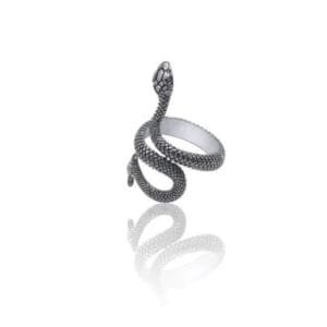 éveillez Votre Audace Avec La Bague Gothique Serpent Captivante! Noir