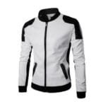Faites Sensation Avec Notre Veste En Simili Cuir Style Motard! Blanc / s