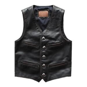 gilet biker en cuir lincontournable du style eternel m 582 1