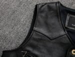 gilet biker en cuir marron style eblouissant pour hommes 817 1