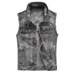 gilet biker jean noir dechire le style urbain ultime s 179 1