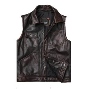 Gilet Cuir Marron Biker : Style Et Durabilité Réunis !