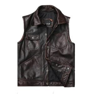 Gilet Cuir Marron Biker: Style Et Durabilité Réunis! s