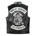 Gilet En Cuir Biker Sons Of Anarchy: Style Et Confort Garantis! m - Tour De Poitrine 90cm