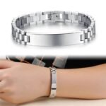 gourmette biker elegante en acier inoxydable pour homme chaine moto bracelet 730 1
