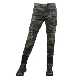Jean De Moto Militaire Femme: Style Audacieux Et Protection Optimale! Sans Protection / 2xs