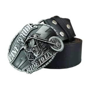 Libérez Votre Esprit De Biker Avec La Ceinture Homme Motard! Noir