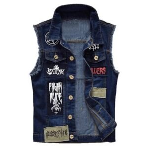 Libérez Votre Style Avec Le Gilet Jean Homme Biker Audacieux !