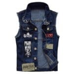 Libérez Votre Style Avec Le Gilet Jean Homme Biker Audacieux! Xs