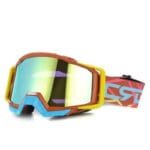 Lunettes De Moto Cross: Modernité Et Charisme à Pleins Gaz! Marron, Jaune & Bleu - Fumé