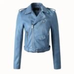 osez le style avec notre veste biker femme bleu eclatante s vestes pour femme 370 1