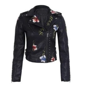 Osez Le Style Avec Notre Veste Biker Fleurie Audacieuse Et Féminine! Xs