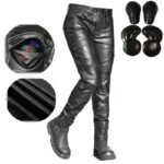 pantalon moto femme en cuir style et protection inegales avec protections 2xs 948 1
