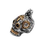Pendentif Moto Tête De Mort Mexicaine En Acier Inoxydable : Style Fatal!