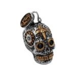 Pendentif Moto Tête De Mort Mexicaine En Acier Inoxydable : Style Fatal!