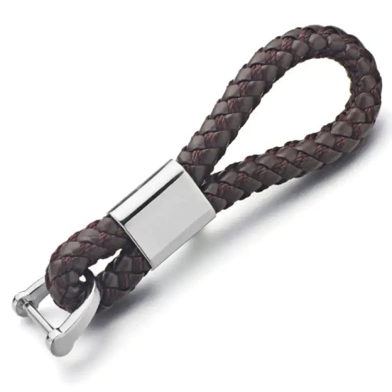 porte cle en cuir minimaliste elegance et style au quotidien marron portecle 533 1