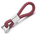 porte cle en cuir minimaliste elegance et style au quotidien rouge portecle 392 1