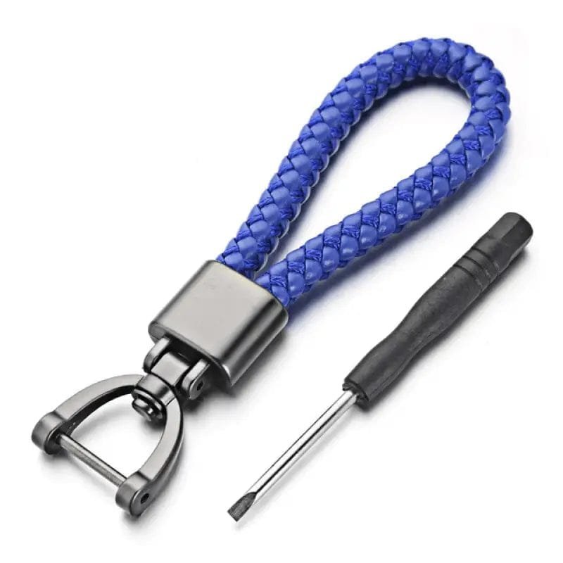 porte cle moto cuir elegance minimaliste pour bikers stylish bleu portecle 712 1