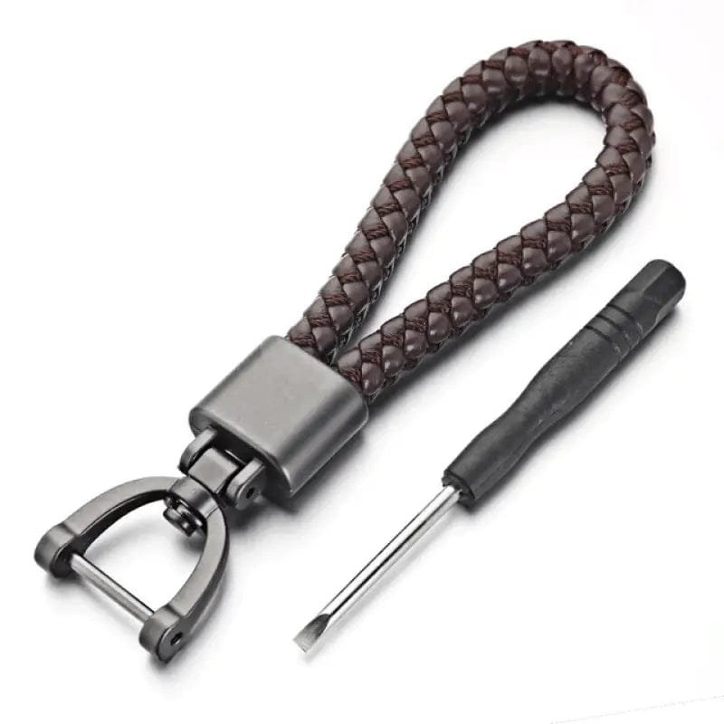 porte cle moto cuir elegance minimaliste pour bikers stylish marron portecle 906 1
