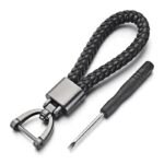 porte cle moto cuir elegance minimaliste pour bikers stylish noir portecle 986 1