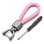 porte cle moto cuir elegance minimaliste pour bikers stylish rose portecle 889 1