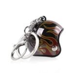 porte cle moto hommage aux cascadeurs des annees 90 flammes marron portecle 611 1