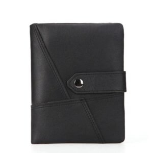 portefeuille cuir souple le style biker reinvente avec fermeture a pression noir 547 1